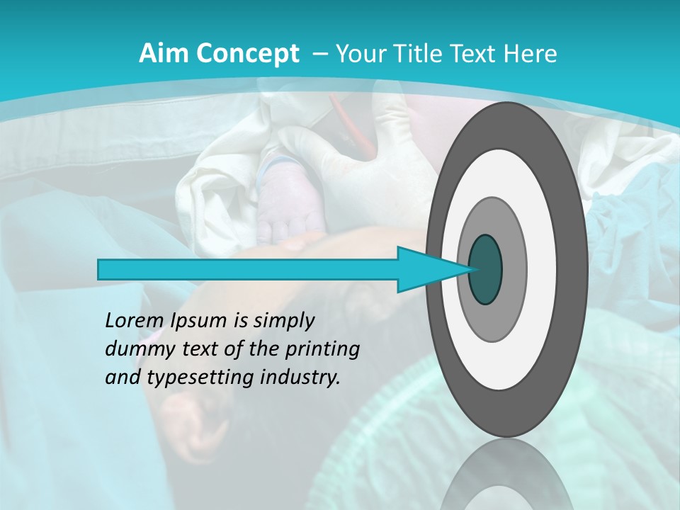 A Baby Laying In A Hospital Bed With An Adult PowerPoint Template