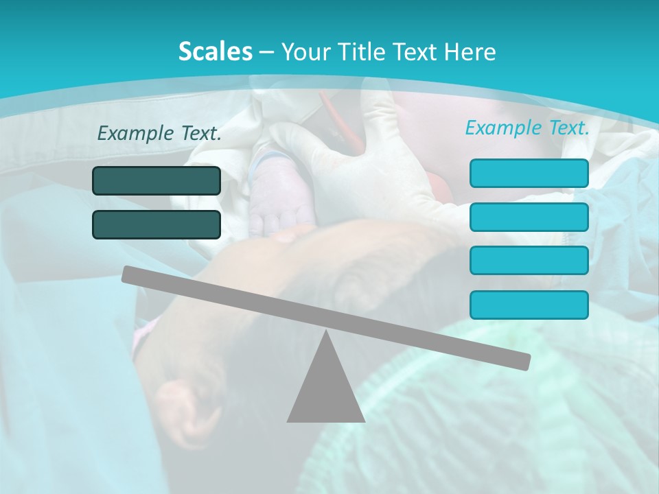 A Baby Laying In A Hospital Bed With An Adult PowerPoint Template