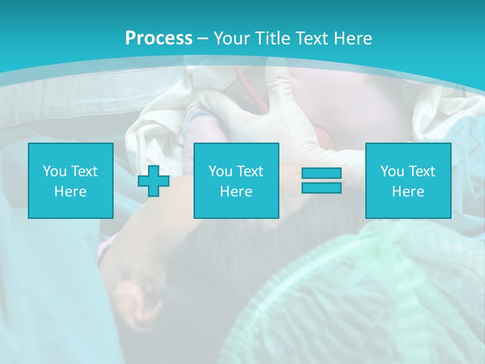 A Baby Laying In A Hospital Bed With An Adult PowerPoint Template