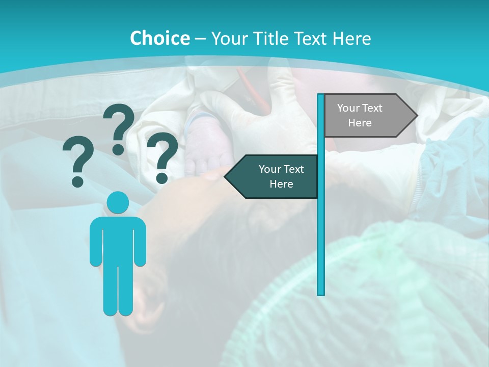 A Baby Laying In A Hospital Bed With An Adult PowerPoint Template