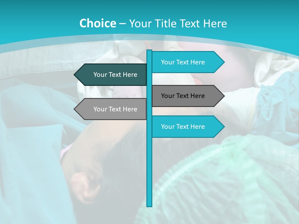 A Baby Laying In A Hospital Bed With An Adult PowerPoint Template