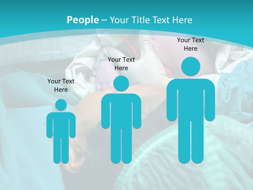 A Baby Laying In A Hospital Bed With An Adult PowerPoint Template