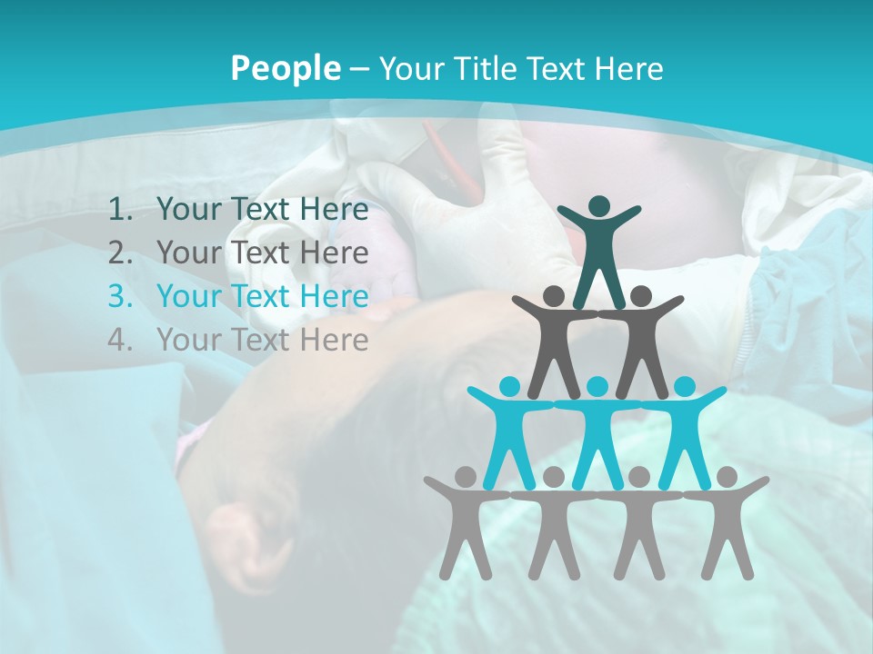 A Baby Laying In A Hospital Bed With An Adult PowerPoint Template