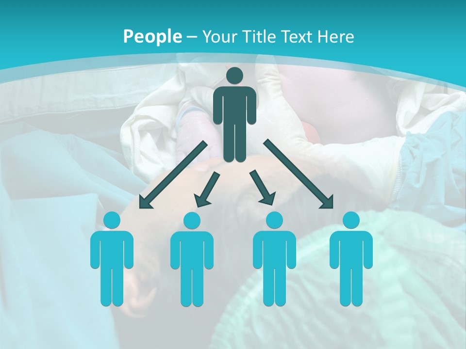 A Baby Laying In A Hospital Bed With An Adult PowerPoint Template