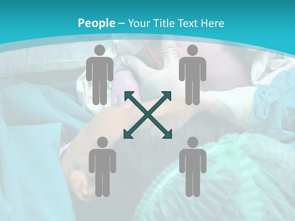 A Baby Laying In A Hospital Bed With An Adult PowerPoint Template