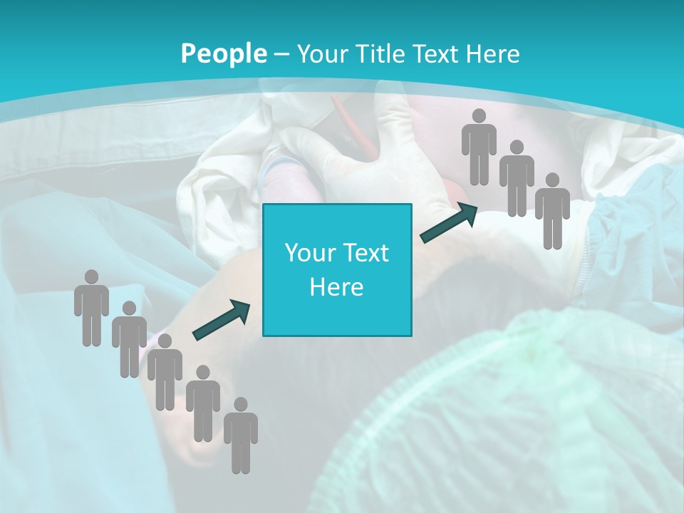 A Baby Laying In A Hospital Bed With An Adult PowerPoint Template