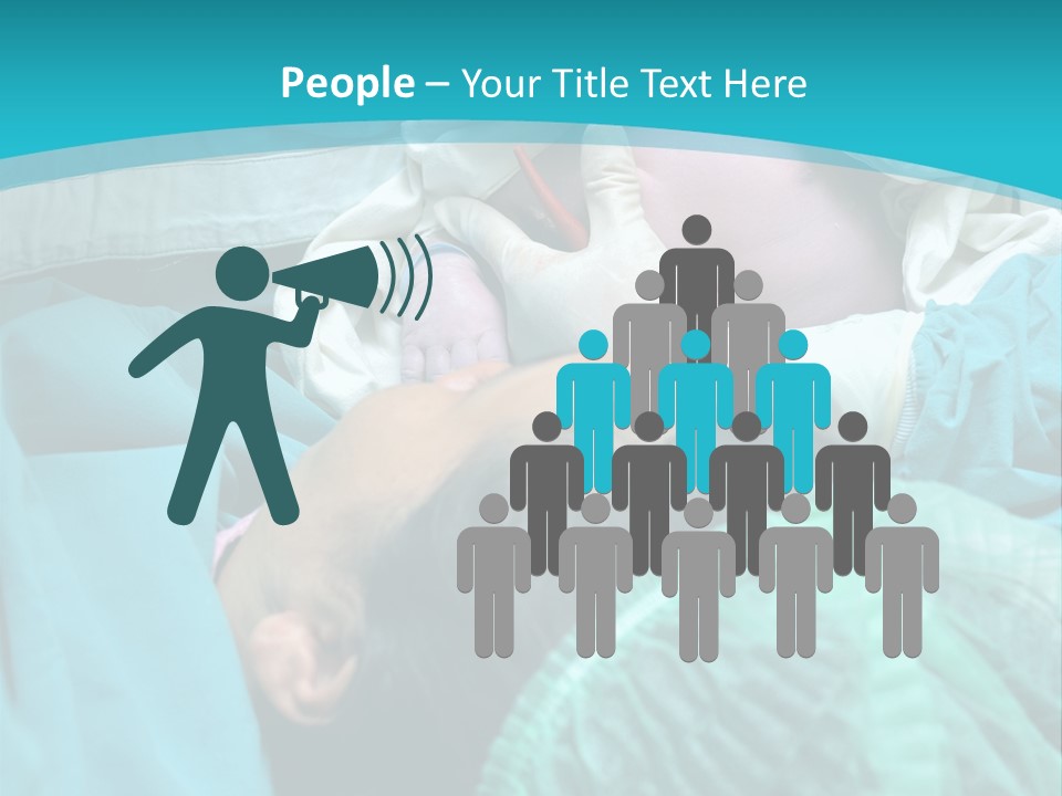 A Baby Laying In A Hospital Bed With An Adult PowerPoint Template