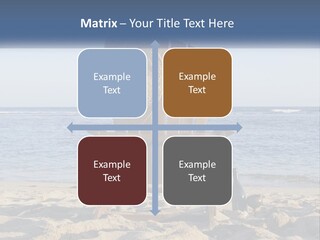 A Wooden Chair Sitting On Top Of A Sandy Beach PowerPoint Template