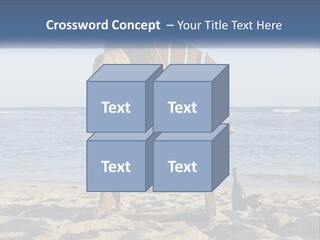 A Wooden Chair Sitting On Top Of A Sandy Beach PowerPoint Template