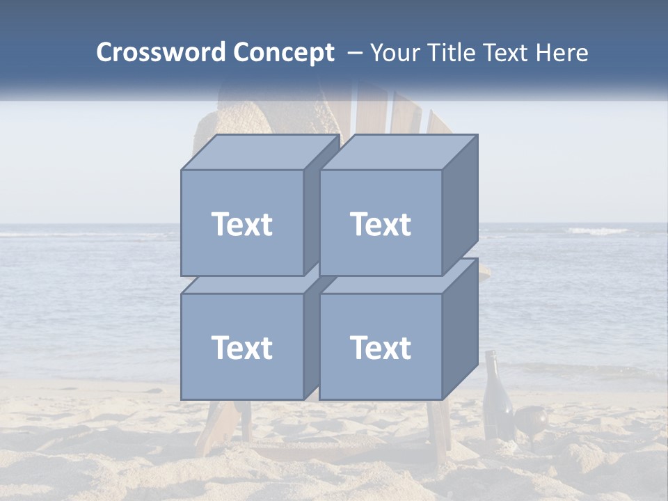 A Wooden Chair Sitting On Top Of A Sandy Beach PowerPoint Template