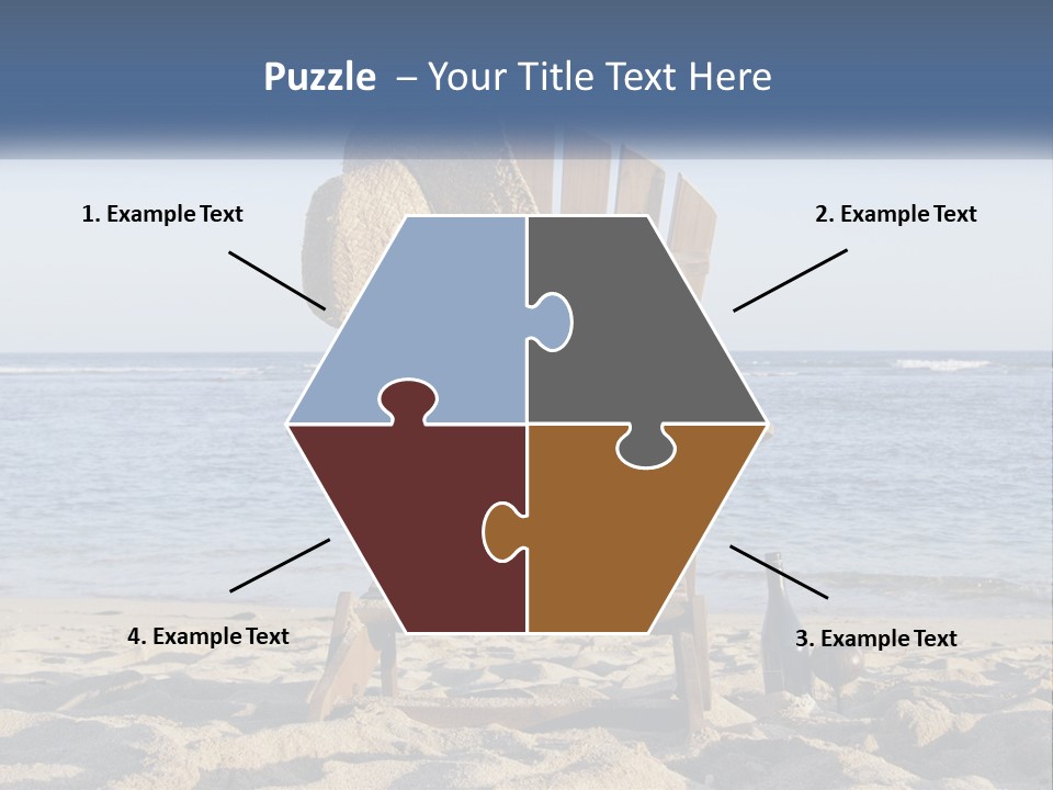 A Wooden Chair Sitting On Top Of A Sandy Beach PowerPoint Template