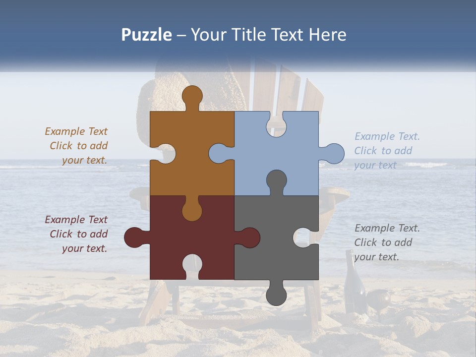 A Wooden Chair Sitting On Top Of A Sandy Beach PowerPoint Template