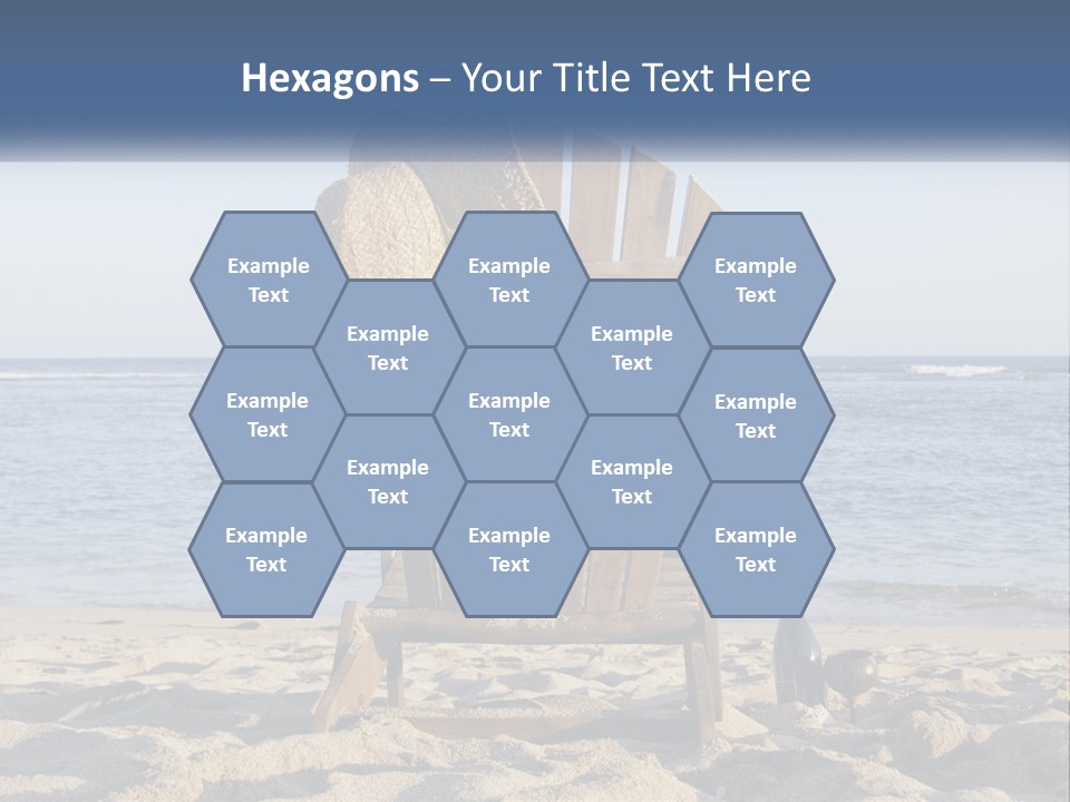 A Wooden Chair Sitting On Top Of A Sandy Beach PowerPoint Template
