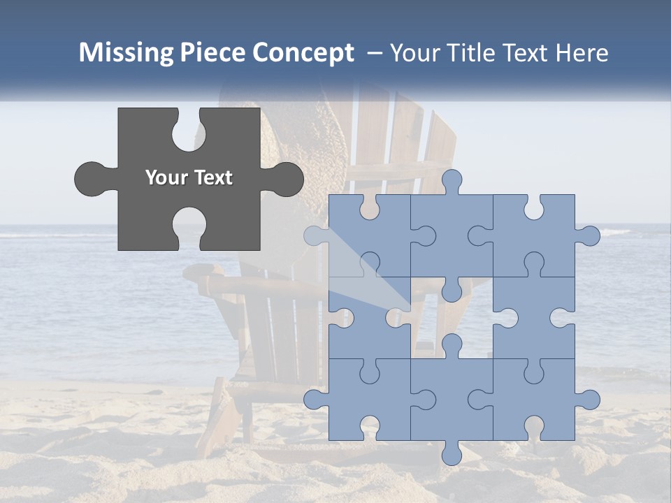 A Wooden Chair Sitting On Top Of A Sandy Beach PowerPoint Template