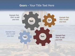 A Wooden Chair Sitting On Top Of A Sandy Beach PowerPoint Template