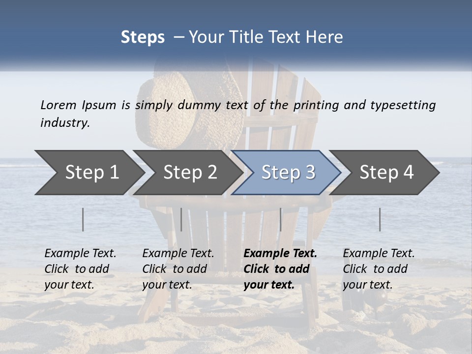 A Wooden Chair Sitting On Top Of A Sandy Beach PowerPoint Template