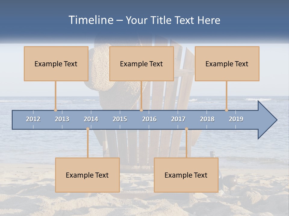 A Wooden Chair Sitting On Top Of A Sandy Beach PowerPoint Template