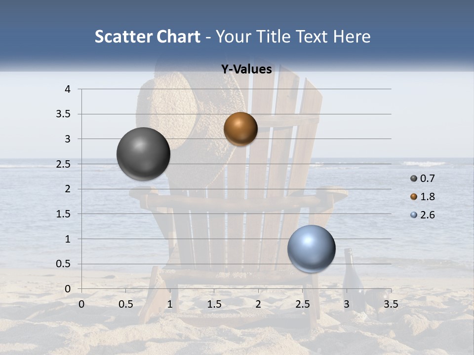 A Wooden Chair Sitting On Top Of A Sandy Beach PowerPoint Template