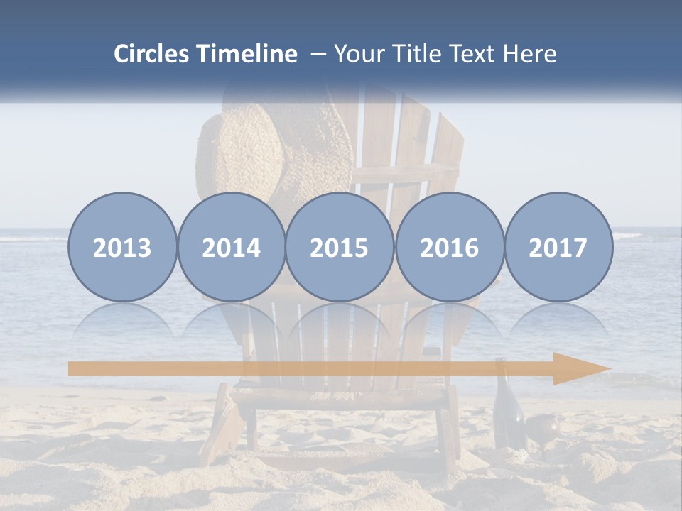 A Wooden Chair Sitting On Top Of A Sandy Beach PowerPoint Template