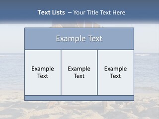 A Wooden Chair Sitting On Top Of A Sandy Beach PowerPoint Template