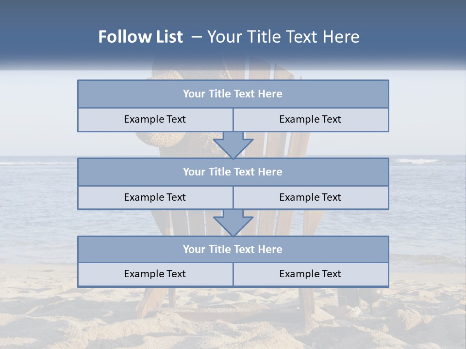 A Wooden Chair Sitting On Top Of A Sandy Beach PowerPoint Template
