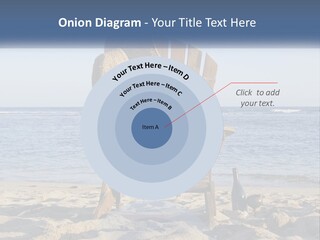 A Wooden Chair Sitting On Top Of A Sandy Beach PowerPoint Template