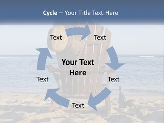 A Wooden Chair Sitting On Top Of A Sandy Beach PowerPoint Template