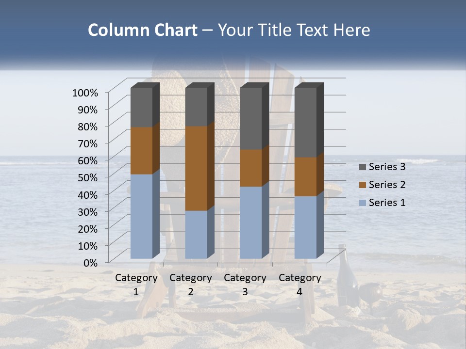 A Wooden Chair Sitting On Top Of A Sandy Beach PowerPoint Template