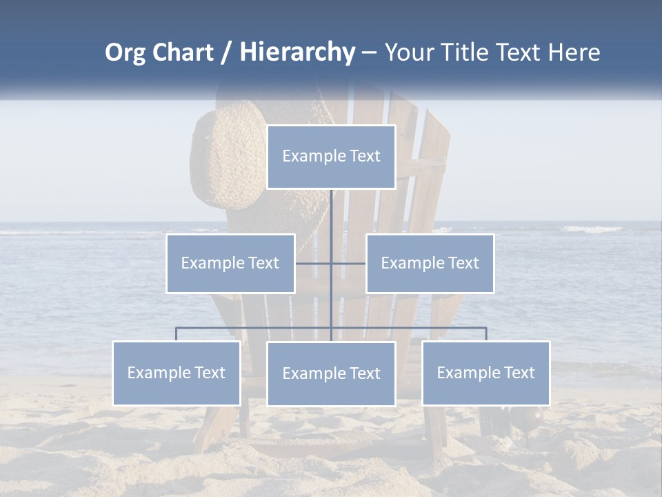 A Wooden Chair Sitting On Top Of A Sandy Beach PowerPoint Template