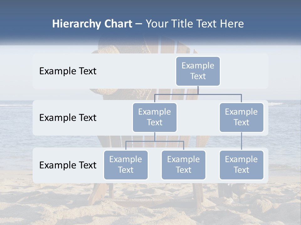 A Wooden Chair Sitting On Top Of A Sandy Beach PowerPoint Template
