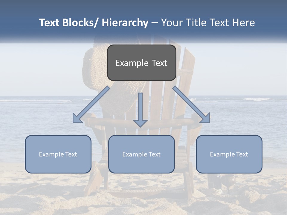 A Wooden Chair Sitting On Top Of A Sandy Beach PowerPoint Template