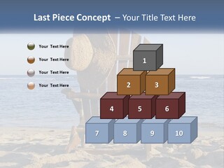 A Wooden Chair Sitting On Top Of A Sandy Beach PowerPoint Template