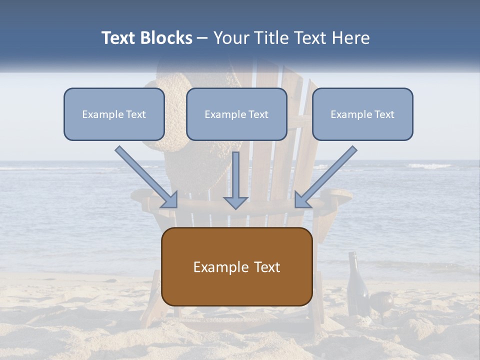 A Wooden Chair Sitting On Top Of A Sandy Beach PowerPoint Template