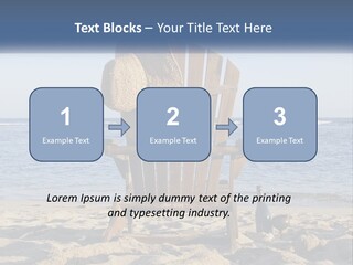 A Wooden Chair Sitting On Top Of A Sandy Beach PowerPoint Template