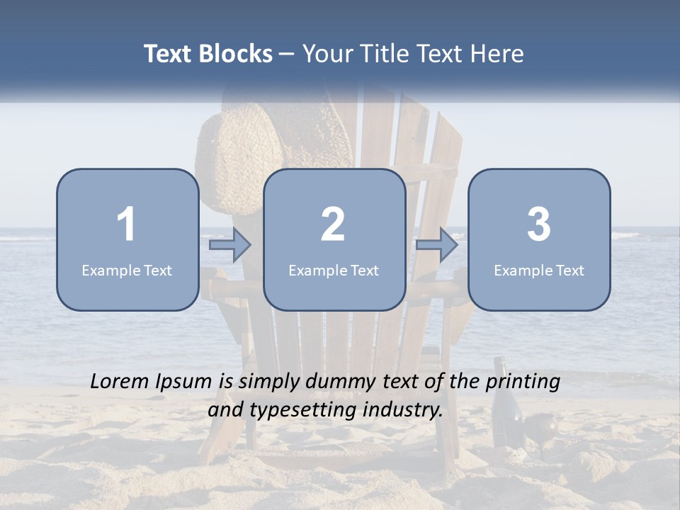 A Wooden Chair Sitting On Top Of A Sandy Beach PowerPoint Template