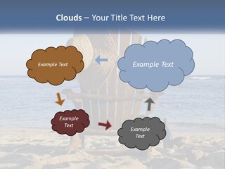 A Wooden Chair Sitting On Top Of A Sandy Beach PowerPoint Template