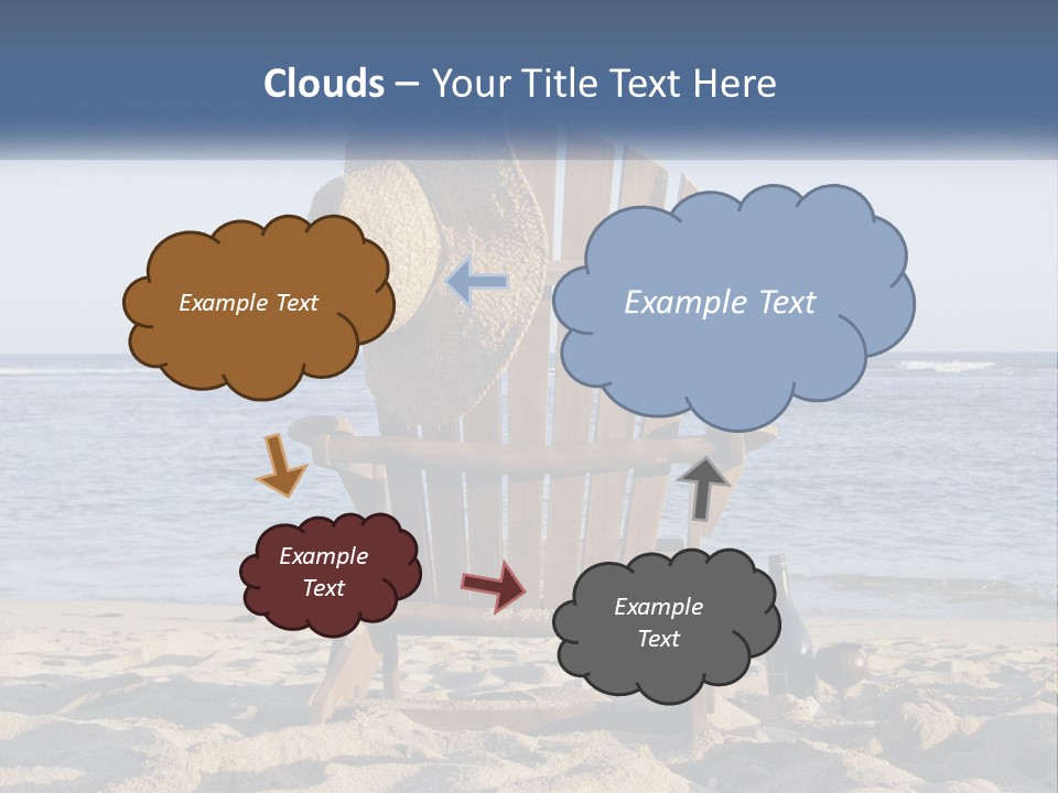 A Wooden Chair Sitting On Top Of A Sandy Beach PowerPoint Template