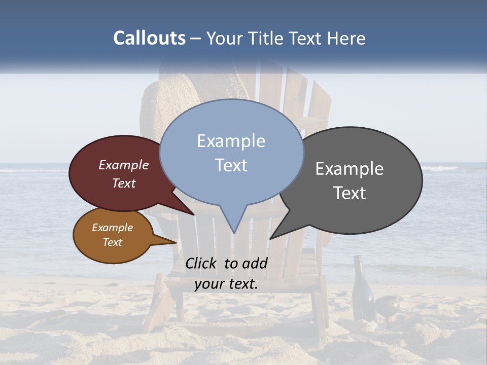 A Wooden Chair Sitting On Top Of A Sandy Beach PowerPoint Template