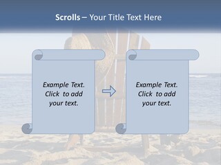 A Wooden Chair Sitting On Top Of A Sandy Beach PowerPoint Template