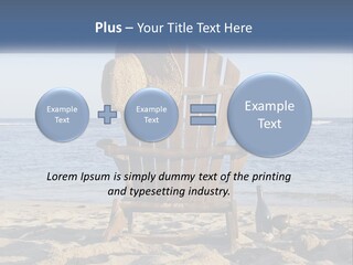 A Wooden Chair Sitting On Top Of A Sandy Beach PowerPoint Template