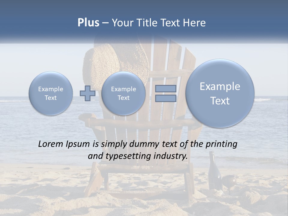 A Wooden Chair Sitting On Top Of A Sandy Beach PowerPoint Template