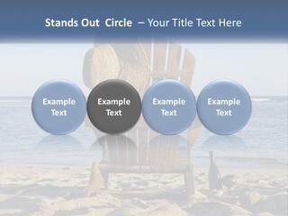 A Wooden Chair Sitting On Top Of A Sandy Beach PowerPoint Template