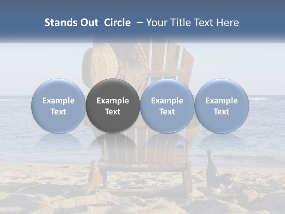 A Wooden Chair Sitting On Top Of A Sandy Beach PowerPoint Template