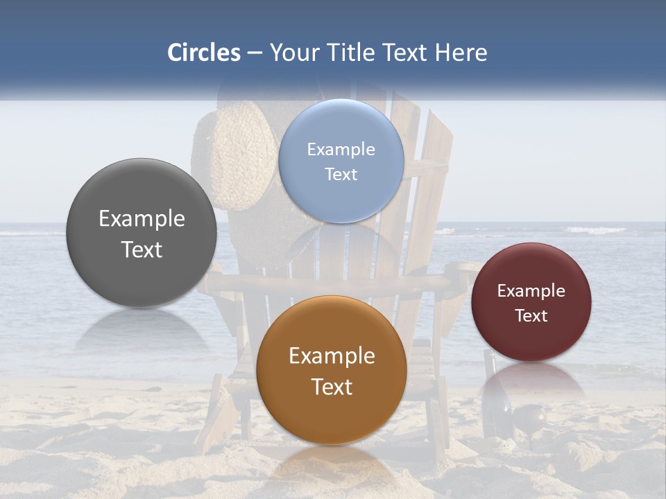 A Wooden Chair Sitting On Top Of A Sandy Beach PowerPoint Template