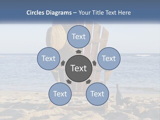 A Wooden Chair Sitting On Top Of A Sandy Beach PowerPoint Template