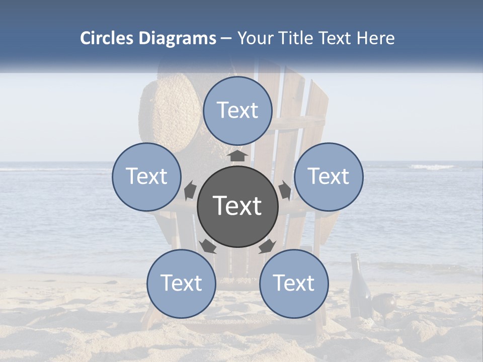 A Wooden Chair Sitting On Top Of A Sandy Beach PowerPoint Template