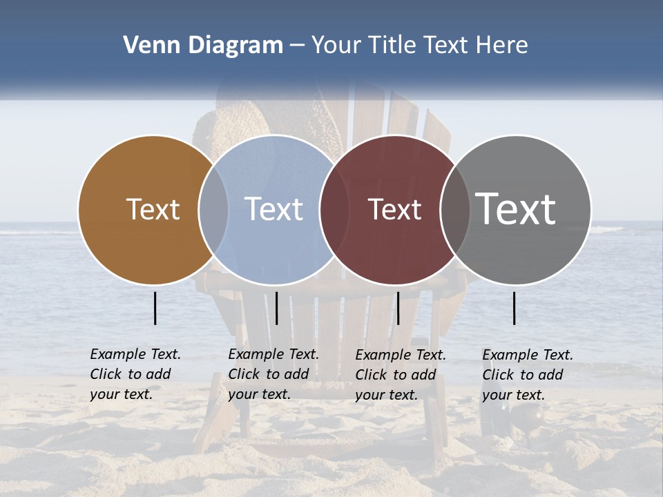 A Wooden Chair Sitting On Top Of A Sandy Beach PowerPoint Template
