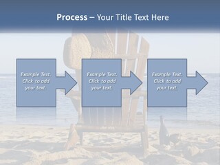 A Wooden Chair Sitting On Top Of A Sandy Beach PowerPoint Template