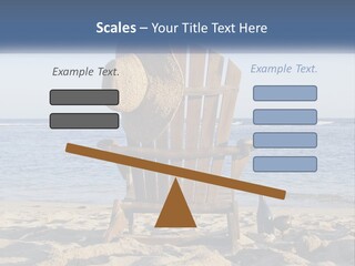 A Wooden Chair Sitting On Top Of A Sandy Beach PowerPoint Template