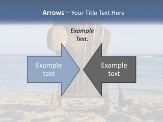 A Wooden Chair Sitting On Top Of A Sandy Beach PowerPoint Template